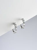 Baguette Crystal Huggie Hoop Earrings Gold Silver - Small Hoop Earrings for Women