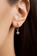 Crystal Charm Hoop Earrings • Dainty Hoop Earrings for Women