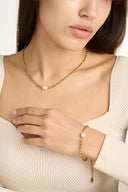 Pearl Bracelet - Delicate Beaded Chain Bracelet with Freshwater Pearl