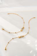 MOM Bracelet - Delicate Chain Bracelet with Crystal Heart Charm