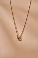 Interlocking Circles Necklace - Minimalist Gold Double Ring Pendant Necklace