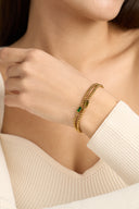 Birthstone Bracelet - Beaded Stretch Bracelet with Crystal Birthstone Charm