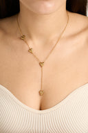 Gold Heart Lariat Necklace