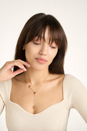 Gold Heart Lariat Necklace