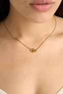 Interlocking Circles Necklace - Minimalist Gold Double Ring Pendant Necklace