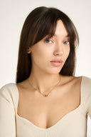 Interlocking Circles Necklace - Minimalist Gold Double Ring Pendant Necklace