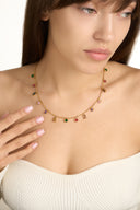 Rainbow Crystal Charm Drop Necklace