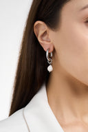 Freshwater Pearl Hoop Earrings - Sterling Silver Drop Hoops for Women