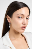Freshwater Pearl Hoop Earrings - Sterling Silver Drop Hoops for Women