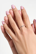 Sterling Silver CZ Solitaire Stacking Ring