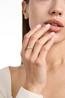 Minimalist Flower CZ Ring, Dainty Stacking Band for Women, Trendy Delicate Ring, Everyday Jewelry, Birthday Gift for Her