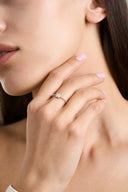 Minimalist Flower CZ Ring, Dainty Stacking Band for Women, Trendy Delicate Ring, Everyday Jewelry, Birthday Gift for Her