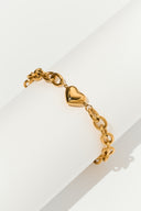 Chain Link Heart Bracelet - Chunky Gold Chain Bracelet with Heart Charm