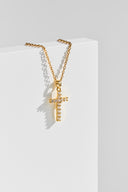 Cross Necklace - Delicate Gold Crystal Cross Pendant Necklace