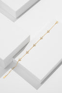 Pearl Flower Bracelet - Delicate Chain Bracelet with Pearl Blooms