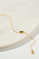 Birthstone Bracelet - Delicate Chain Bracelet with Crystal Birthstone Charm