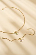 Personalized Letter Birthstone Necklace