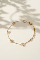 Pearl Flower Bracelet - Delicate Chain Bracelet with Pearl Blooms