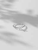 Minimalist Flower CZ Ring, Dainty Stacking Band for Women, Trendy Delicate Ring, Everyday Jewelry, Birthday Gift for Her