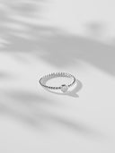 Sterling Silver CZ Solitaire Stacking Ring
