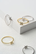 Minimalist Flower CZ Ring, Dainty Stacking Band for Women, Trendy Delicate Ring, Everyday Jewelry, Birthday Gift for Her