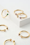 Birthstone Ring - Dainty Minimalist Stacking Gemstone Ring for Women