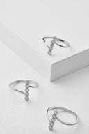 Sterling Silver CZ Scatter Ring