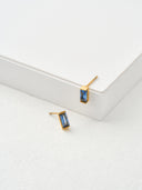 Birthstone Baguette Stud Earrings