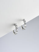 Gold plated baguette crystal hoop earrings worn on ear – AURA Jewelry