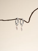Pearl Drop Hoop Earrings – Dainty Minimalist Earrings for Women